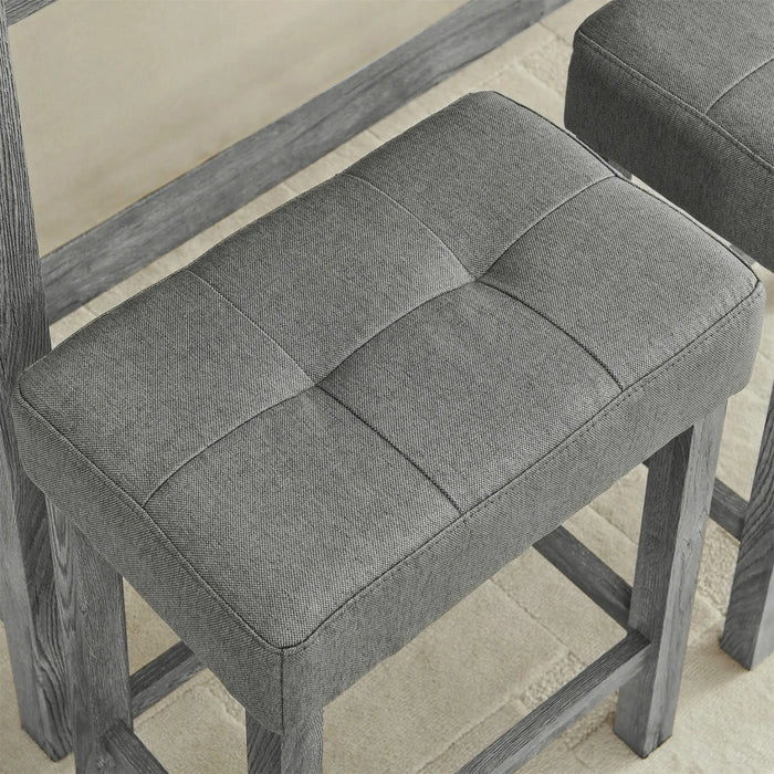 59 Inch Bar Table, Dining Table, Sofa Table with Power Outlet, 3 Upholstered Stools, 4 Piece Bar Table and Chair Set for Living Room, Dining Room, Kitchen Default -DTYStore