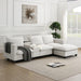 109*57"Modern Sectional Cloud Sofa with Console,USB Charging Port,Reading Light,Cup Holder,4 Seat Chenille Modular Couch,Storable Indoor Funiture for Living Room,Apartment,2 Color - DTYStore