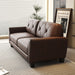 82" Genuine Leather match Two-Over-Two Sofa Living room coach Transitional sofa - Honey Brown - DTYStore