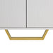 Modern Sideboard with Four Doors, Metal Handles & Legs, Adjustable Shelves Kitchen Cabinet - DTYStore