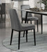 Sleek Design Gray Velvet Side Chairs Set of 2 Modern Dining Furniture Black Metal Legs - DTYStore
