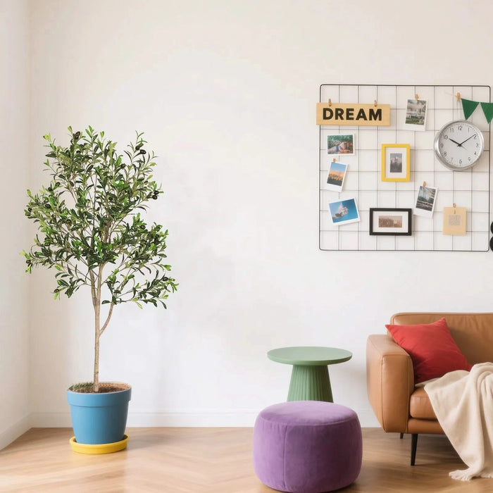 5FT Assembled Artificial Tree Olive Tree with Branches and Fruits Faux Greenery for Indoor Home and Office Decoration 1pc/set Default -DTYStore