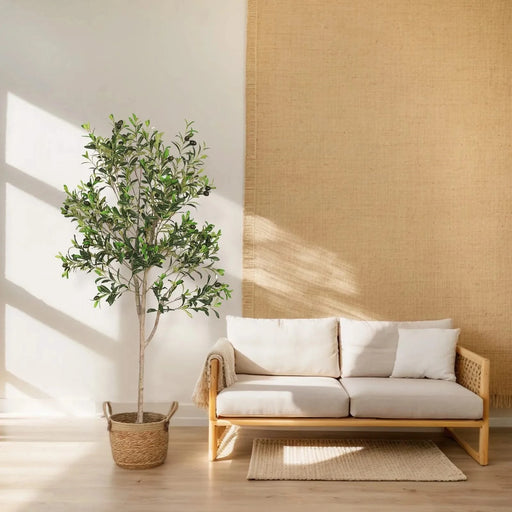 5FT Assembled Artificial Tree Olive Tree with Branches and Fruits Faux Greenery for Indoor Home and Office Decoration 1pc/set Default -DTYStore