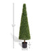 5FT Conical Topiary Cedar Trees Artificial Outdoor Lifelike Faux Evergreen Shrubs and Bushes, UV Resistant Fake Potted Plants for Front Porch and Garden Decor, 1pc/set Default -DTYStore