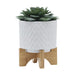5' CHEVRON PLANTER W/ STAND, WHITE Default -DTYStore