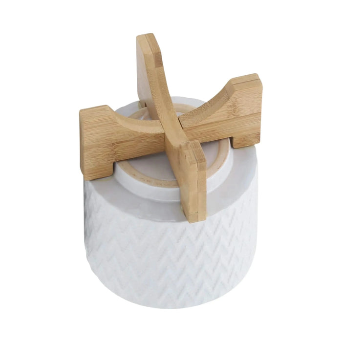 5' CHEVRON PLANTER W/ STAND, WHITE Default -DTYStore