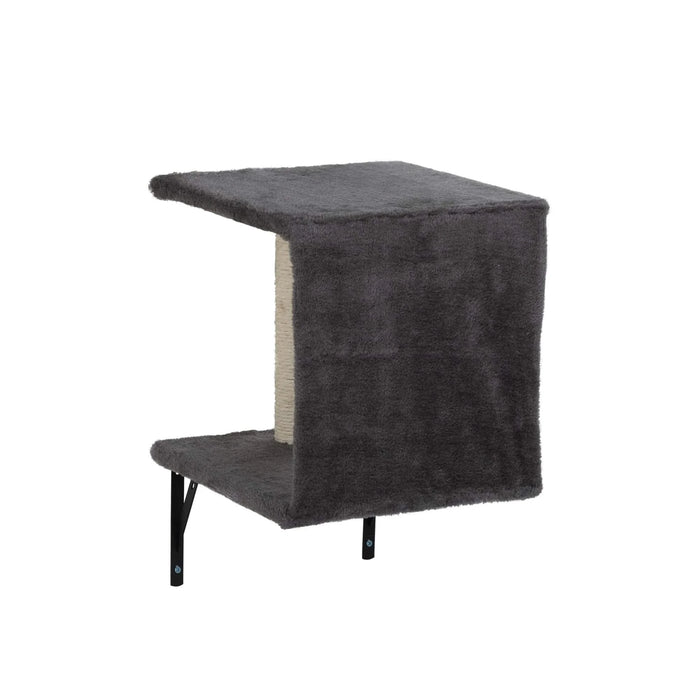 5 Pcs Multi-Level Wall-Mounted Indoor Cat Tree Furniture with Scratching Board, Condo, Perches, Bridge for Indoor Cats, Gray Default -DTYStore