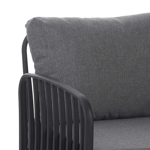 5 Piece Patio Conversation Sets, Modern Outdoor Patio Sectional Furniture Set with Square Coffee Table, Waterproof Thick Cushion Deep Seating for Porch, Balcony, Black & Dark Gray Default -DTYStore