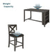 5 Pieces Counter Height Rustic Farmhouse Dining Room Wooden Bar Table Set with 4 Chairs, Gray Default -DTYStore