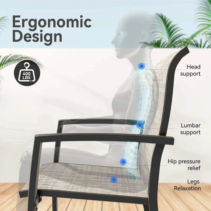 5 Pieces Patio Dining Set, Patio Furniture Set of 4 Patio Stackable Dining Chairs and 40.6' Outdoor Metal Round Table Default -DTYStore