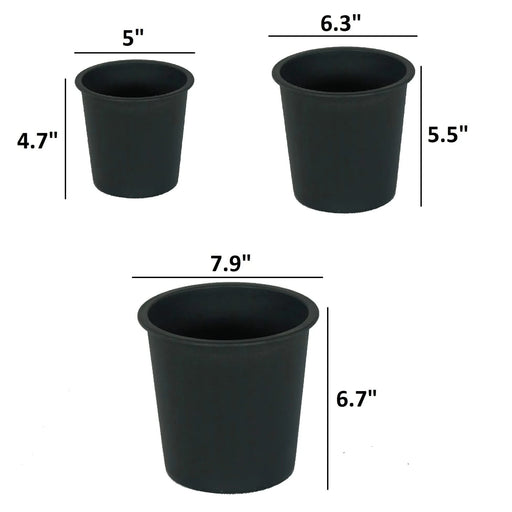 5' Round Nursery Plant Pot - Garden Plastic Pots with Drainage (5-Pack) Default -DTYStore