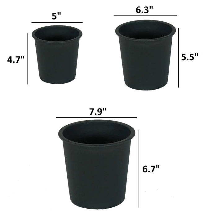 5' Round Nursery Plant Pot - Garden Plastic Pots with Drainage (5-Pack) Default -DTYStore