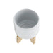 5' TRIBAL PLANTER W/ WOOD STAND, WHITE Default -DTYStore