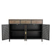 48" Wide 4 Doors Modern Sideboard with 3 Top Drawers, Freestanding Sideboard Storage Cabinet Entryway Floor Cabinet for Living Room Office Bedroom - DTYStore