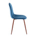 Pebble Contemporary Chair in Walnut Metal and Blue Velvet by LumiSource - Set of 2 - DTYStore