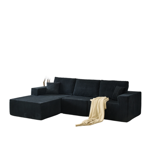 110' Cloud Modular Sectional Sofa,Boneless Couch, No Assembly, 3 seater with Ottoman & 2 Pillows, Perfect for Living Rooms and Bedrooms - Image 16