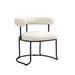 House Hold Boucle Dining Chairs Set of 2, Mid-Century Modern Curved Backrest Chair, Round Upholstered Kitchen Chairs (Beige Boucle) - DTYStore