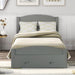 Platform Twin Bed Frame with Storage Drawer and Wood Slat Support No Box Spring Needed, Gray - DTYStore