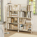 5 Tier Large Book Shelf, Bookcase Home Office Open Bookshelf,Shelves for Living Room, Office Shelf,Vintage Industrial Style Bookshelf with White Metal Frame, White - DTYStore