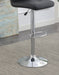 Adjustable Bar stool Chair Black Faux Leather Clean Lines Seat Chrome Base Modern Set of 2 Chairs / Bar Stool Dining Kitchen - DTYStore