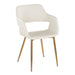Margarite Contemporary Dining/Accent Chair in Gold Metal and Cream Faux Leather by LumiSource - Set of 2 - DTYStore