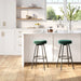 Modern Glam Upholstered Faux Velvet Bar Stool – Emerald - DTYStore