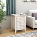 White 3 Drawer Nightstand with Charging Station and USB Ports & Power Outlets,Wooden Bed Side Table/End Table Modern Night Stands for Bedrooms - DTYStore