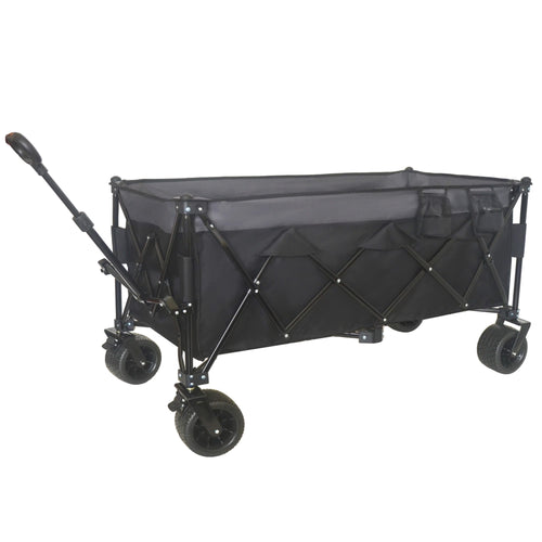 51-inch Extended Heavy-Duty Foldable Utility Wagon - 480lbs Capacity, Patented Ultra-Stable Frame, 1:6 Space-Saving Fold & 7' All-Terrain Wheels, No Assembly Needed, Black- Gray - Image 18