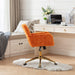 A&A Furniture Office Chair,Artificial rabbit hair Home Office Chair with Golden Metal Base,Adjustable Desk Chair Swivel Office Chair,Vanity Chair(Orange)