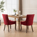 Furniture,Ultra Side Dining Chair,Thickened fabric chairs with neutrally toned solid wood legs,Bronze nail head,Set of 2,Wine Red,Burgundy,SW1807WR - DTYStore