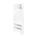 Minimalist Corner Hall Tree with Shoe Bench, Versatile Entryway Coat Rack with 4 Hooks, Corner Cabinet with Adjustable Shelf for Hallway, Living Room, White, 29.5''W*71.6''H - DTYStore