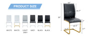 Luxury Simple Arch Chair - Set of 8 BLACK PU Material High Resilience Dining Chair with Arched Metal Gold Leg.Packed In Two Boxes. - DTYStore