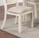 White Classic 2pcs Dining Chairs Set Rubberwood Beige Fabric Cushion Seats Slats Backs Dining Room Furniture Side Chair - DTYStore