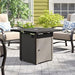 28in Outdoor Propane Fire Pit Table, 50,000BTU Gas Firepit with Lid, ETL Certified for Garden Patio - DTYStore