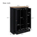 Modern Wood 3 Doors Armoire Wardrobe Closet with 2 Drawers,70.1' Tall Wooden Wardrobe Cabinet with Hanging Rail and Shelve for Bedroom, Natural +Black - DTYStore