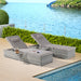 Outdoor Chaise Lounge Chair Set of 2 with Patio Pool Chairs Tanning Lounges for Outside,Beach Rattan Recliners with Adjustable Backrest, Table, Cushion for Poolside Backyard Garden - DTYStore
