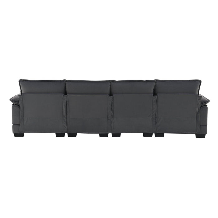Modern U-shaped Sectional Sofa with Waist Pillows, Sleeper Couch with Chaise Lounge,6-seat Upholstered Symmetrical Sofa - DTYStore