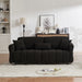 80''Premium chenille fabric sofa with 2 cushions and 1 lumbar pillow Armrest strap design,,upholstered 3-seater sofa for living rooms, bedrooms,apartments and offices Black - DTYStore