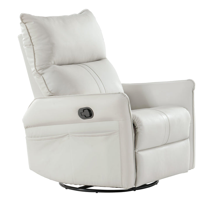 Rocking Recliner Chair,360 ° Swivel Nursery Rocking Chair,Glider Chair,Modern Small Rocking Swivel Recliner Chair for Bedroom,Living Room Chair Home Theater Seat,Side Pocket(Light Gray+360°Swivel) - DTYStore