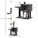 106" Huge Cat Tree Kitty Activity Center Floor-to-Ceiling Cat Climbing Toy with Scratching Post Board Hammock Hanging Ball Rest Pet Furniture Dark Grey - DTYStore