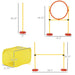 4-Piece Dog Agility Training Equipment Doggie Obstacle Course with Tunnel, Hurdle Bar, Hoop, Weave Poles, and Easy Carry Case - DTYStore