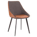 Marche Contemporary Two-Tone Chair in Brown Faux Leather and Grey Fabric by LumiSource - Set of 2 - DTYStore