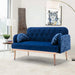 Modern Velvet Loveseat Sofa , Comfy Upholstered 2-Seater Sofa with Gold Metal Legs, Small Loveseat Accent Couch for Living Bedroom Leisure Areas (Navy Velvet) - DTYStore