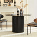 46.45 inch MDF Dining Table for Dining Room Round Dinner Tables Mid-Century Modern Table BLACK - DTYStore