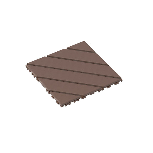 Plastic Interlocking Deck Tiles, 44 Pack, Waterproof Outdoor All Weather Use, Red Brown, 12'x12' Square