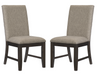 Rustic Brown Finish Set of 2 Chair Oak Veneer Fabric Upholstered Back and Seat - DTYStore