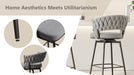 360°Swivel Bar Chairs set of 2, equipped with soft cushioned backrest counter stool, metal leg modern luxury kitchen chair, suitable for family dining, kitchen island - DTYStore