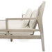 Outdoor Daybed, Patio Daybed with Four Pillows, Wooden Outdoor Bed with Curved Armrests for Poolside, Backyard, Garden (Gray+Beige Cushion) - DTYStore