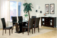Modern Contemporary Dining Side Chairs Set of 2 Dark Brown Faux Leather Upholstered Espresso Finish Hardwood Solid - DTYStore