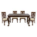 Elegant Design Traditional Side Chairs 2pc Set Dark Cherry Finish Brown Fabric Seats Dining Furniture - DTYStore